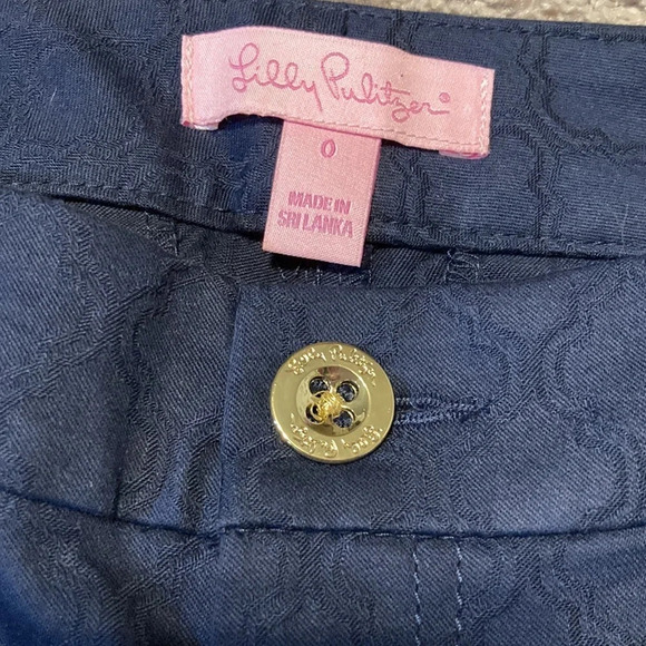 NWOT Lilly Pulitzer Kelly Textured Ankle Length Skinny Pant Navy 0 - Picture 10 of 16